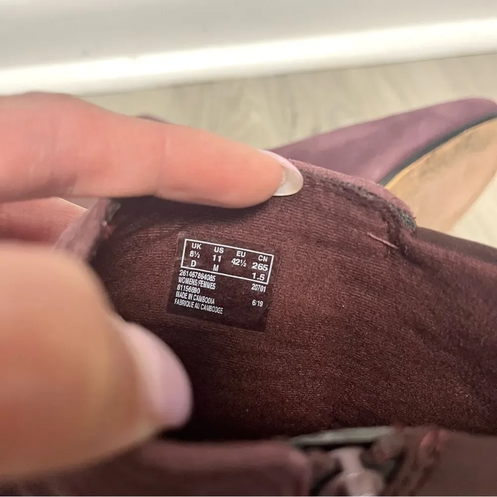 Women's Suede Ankle Boots in Plum - Picture 4 of 8